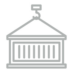 Shipping Container Vector Line Grey Icon Design