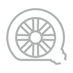 Obraz premium Wornout Tires Vector Line Grey Icon Design