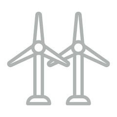 Wind Turbine Vector Line Grey Icon Design