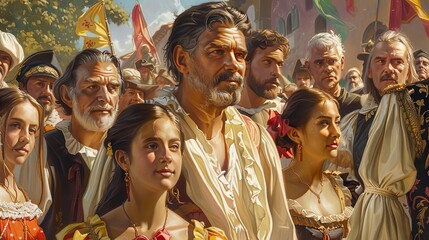 Columbus Day heritage month kickoff, public celebration, cultural appreciation, realistic illustration