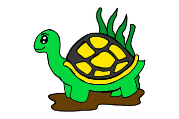 Cute Cartoon Character A Tortoise