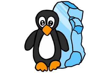 Cute Cartoon Character Head of a Penguin