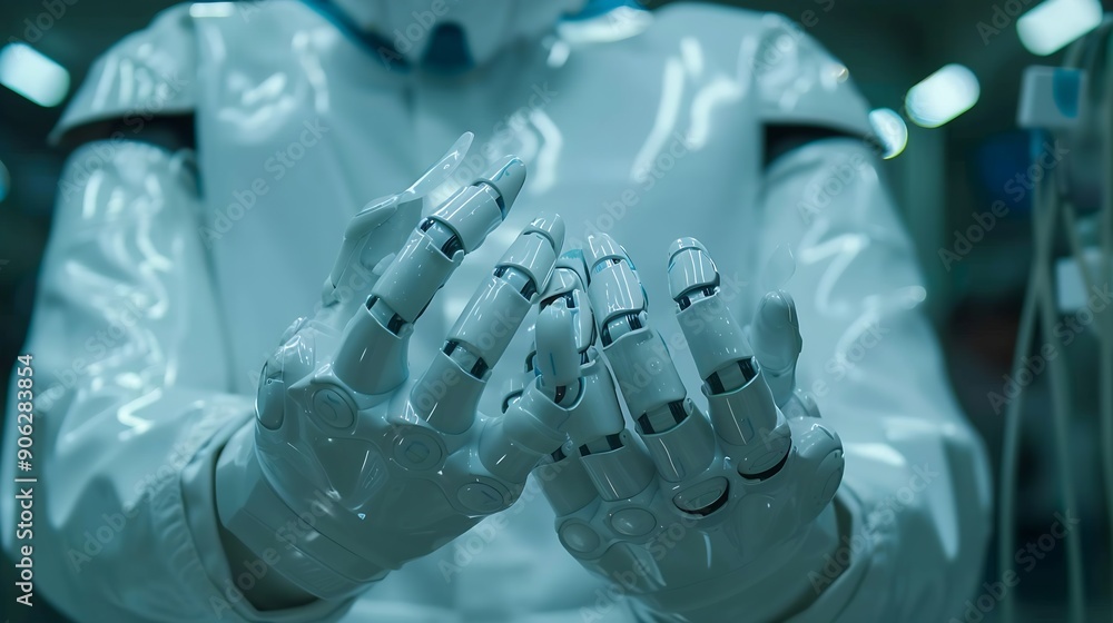Aufkleber Medical worker using technology smart robot AIConcept of healthcare and medical AI technology services and advance of technology Artificial Intelligence for future healthcare : Generative AI