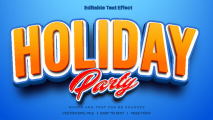 Holiday Party text effect, editable text bold and fun theme.
