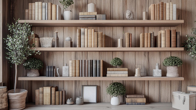Business Zoom Background, professional office setting with bookshelves