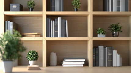 Business Zoom Background, professional office setting with bookshelves