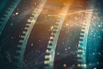 Vintage film aesthetic with scratches, dust, and light leaks for a retro overlay effect