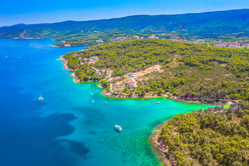 view of bay Vrboska in Croatia, mediterranean landscape