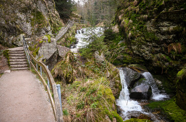 Fototapeta premium The All Saints Waterfalls in Baden-Württemberg located in the Black Forest