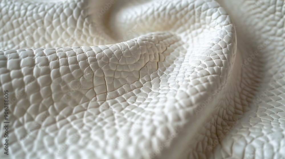 Poster closeup artificial leather white colour for texture background top view : generative ai
