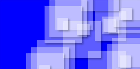 Abstract technology concept white template illustration and Geometric background with squares in bright light with soft shadows as pattern. Modern minimal and clean blue background. 