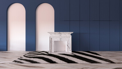 Empty room with Wall Background. 3D illustration, 3D rendering	