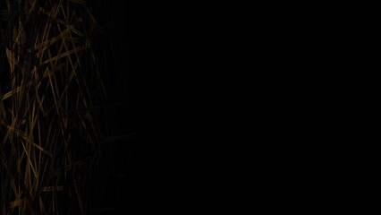 Abstract digital art featuring a chaotic network on a black background.