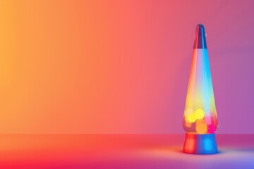 Colorful Retro Lava Lamp with Vibrant Neon Glow for 70s Disco Theme