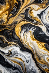 Black, white, and gold marble swirl.
