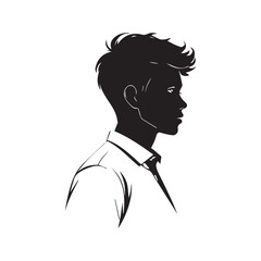 Students silhouette vector with white Background