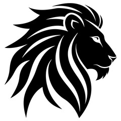 Lion head vector silhouette, Lion head icon, Lion Svg
