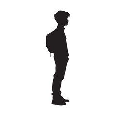 Students silhouette vector with white Background