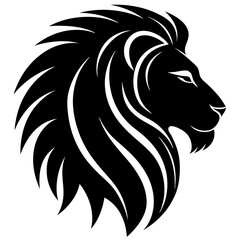 Lion head vector silhouette, Lion head icon, Lion Svg
