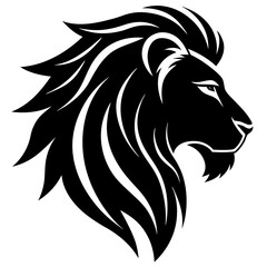 Lion head vector silhouette, Lion head icon, Lion Svg
