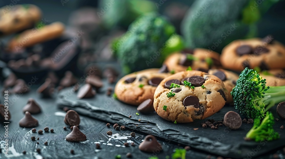 Poster in this board game broccoli beats chocolate chip cookies that means healthy food is better than junk