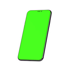 Phone leaned left clear perspective greenscreen