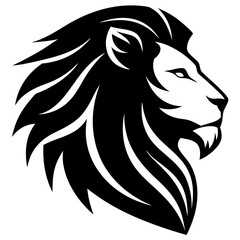 Lion head vector silhouette, Lion head icon, Lion Svg
