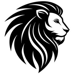 Lion head vector silhouette, Lion head icon, Lion Svg
