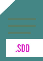 SDD File extension icon minimal colro fill