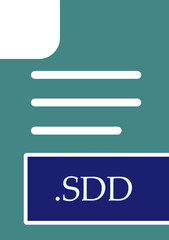 Obraz premium SDD File format icon fill inside
