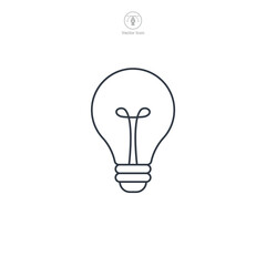 Light bulb icon symbol vector illustration isolated on white background