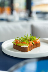 bruschetta with salted salmon and cream cheese