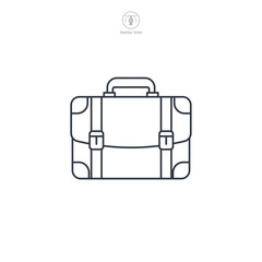 Briefcase icon symbol vector illustration isolated on white background