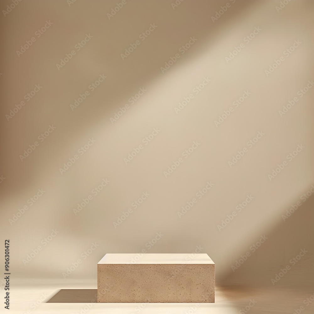Poster simple beige backdrop for minimal product presentation and copy space