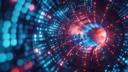 Obraz premium Digital Tunnel: A Journey Through Cyberspace