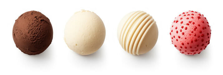 Fototapeta premium mix ice cream cone isolated