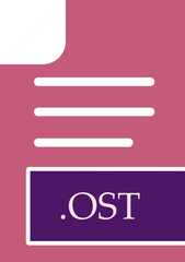 Fototapeta premium OST File format icon fill inside