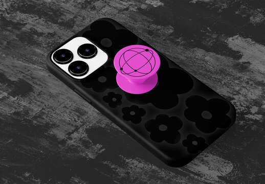 Phone Case And Grip Tok Mockup