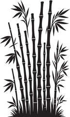 Bamboo plant silhouette vector illustration isolated on a white background