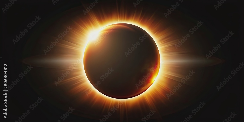 Canvas Prints solar eclipse with clean and simple design on black background, solar eclipse, astronomy, celestial 