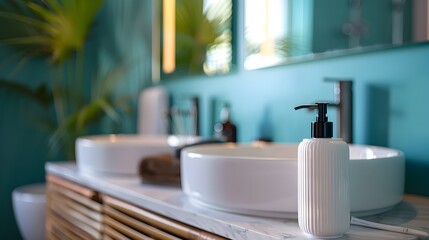 Fototapeta premium Photograph of a bathroom interior.