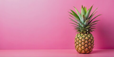 Pineapple with pink background, pineapple, pink, tropical, vibrant, colorful, summer, fruit, background, exotic, fresh, food