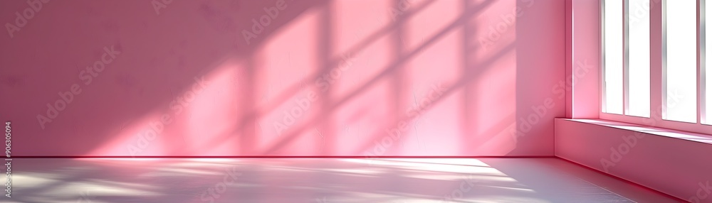 Poster Soft Pastel Pink Backdrop with Gentle Shadows for Feminine Product Presentations