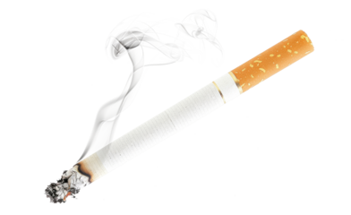 Cigarette png sticker, burning smoke image, transparent background