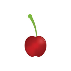 Delicious red cherry fruit illustration ,Fresh Cherry vector icon colored for food apps and web