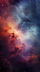 Fototapeta premium Digital colorful starry sky abstract graphic poster background