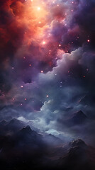 Fototapeta premium Digital colorful starry sky abstract graphic poster background