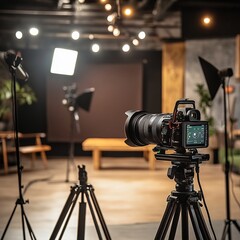 Close-Up Shot of Camera Capturing Live Interview