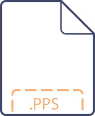 Obraz premium PPS File icon deep rounded outline