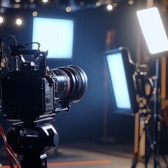 Focus on Technology: TV Camera Filming an Interview